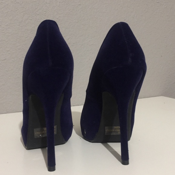 Qupid Velvet Peep Toe Heels Sz 8.5 - Picture 4 of 9
